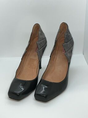 Sexy Gray Square Toe High Heel Pumps By Samanta. Size 13!!!